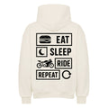 Motoriders Wear Eat Sleep Ride Reapeat Hoodie für Motorradfahrer – Oversized Streetwear
